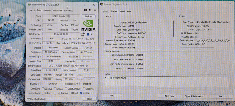 NVIDIA Quadro K600 1GB Low Profile GPU