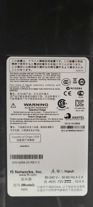 F5 Networks BIG-IP 1600 Series Load Balancer / Traffic Manager, READ  _