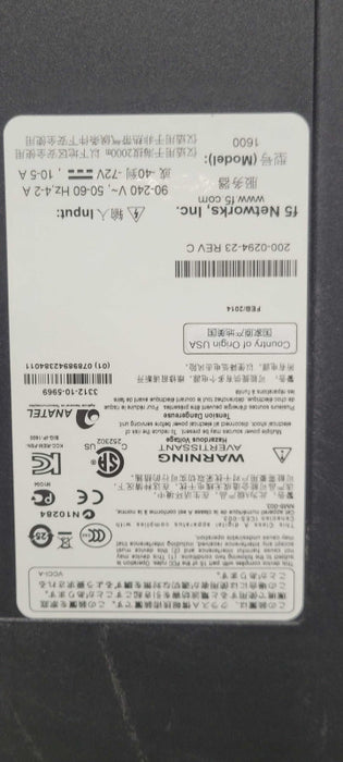 F5 Networks BIG-IP 1600 Series Load Balancer / Traffic Manager 2x PSU, READ _