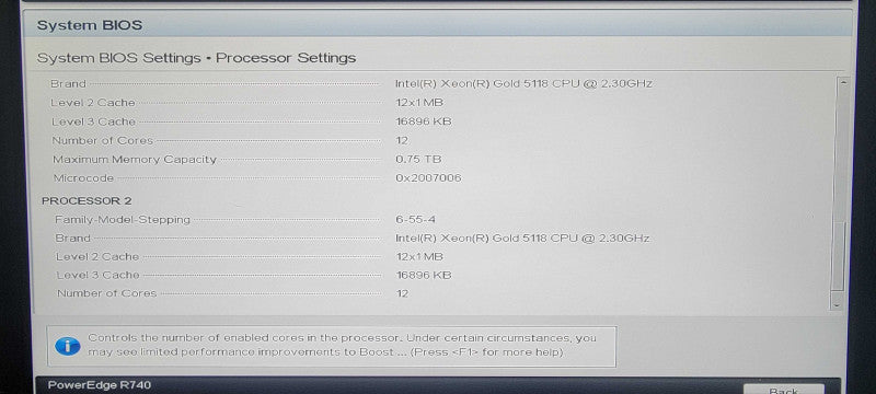 Dell PE R740, 2x Xeon Gold 5118 2.30GHz, 32GB, 2x PSU, No HDD Bays, No RAID _