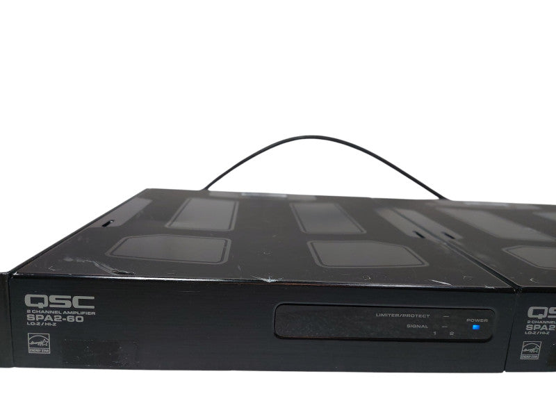 Rack Mount 1U of 2 - QSC 2 Channel Amplifier SPA2-60 Lo-Z/Hi-z  =