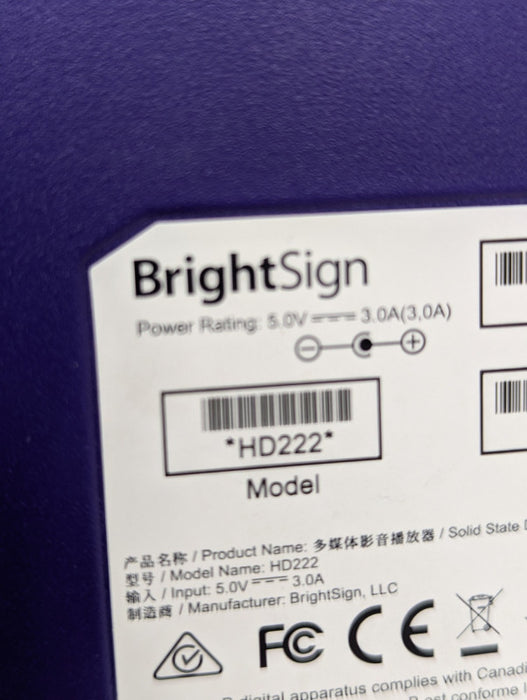 BrightSign HD2 Model HD222 Digital Signage Player Full HD VGA HDMI -