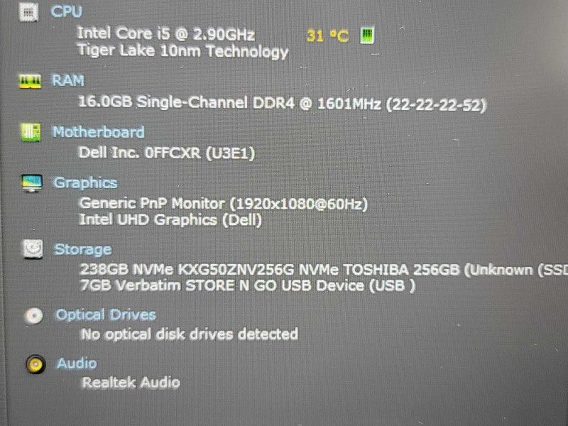 Dell Latitude 5421| i5-11500H| 16GB DDR4| 256GB SSD NO ADAPTER  β Lap200
