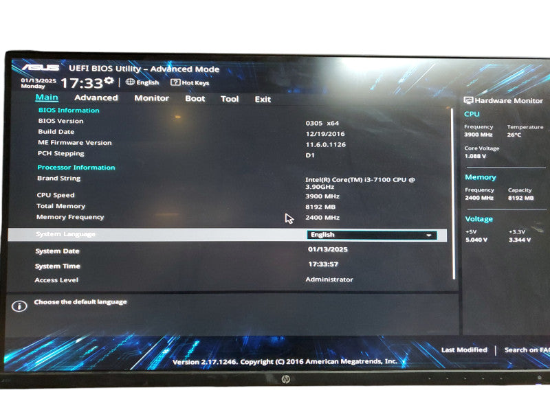 ASUS VivoMini Intel Core i3-7100 3.9GHz 8GB Ram No HDD