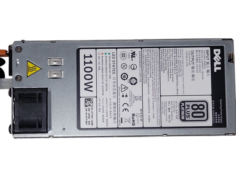 Dell PowerEdge T620 R620 R720 R720XD 1100W Server Power Supply PSU 0YT39Y Q_