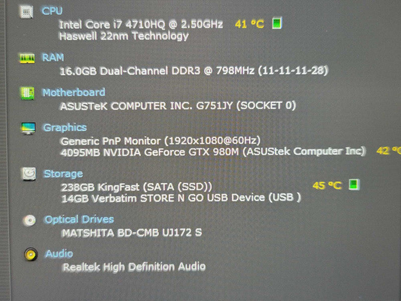 ASUS ROG G751J| i7-4710HQ| 16GB DDR3| GTX 980M| 256GB SSD  β BudLap