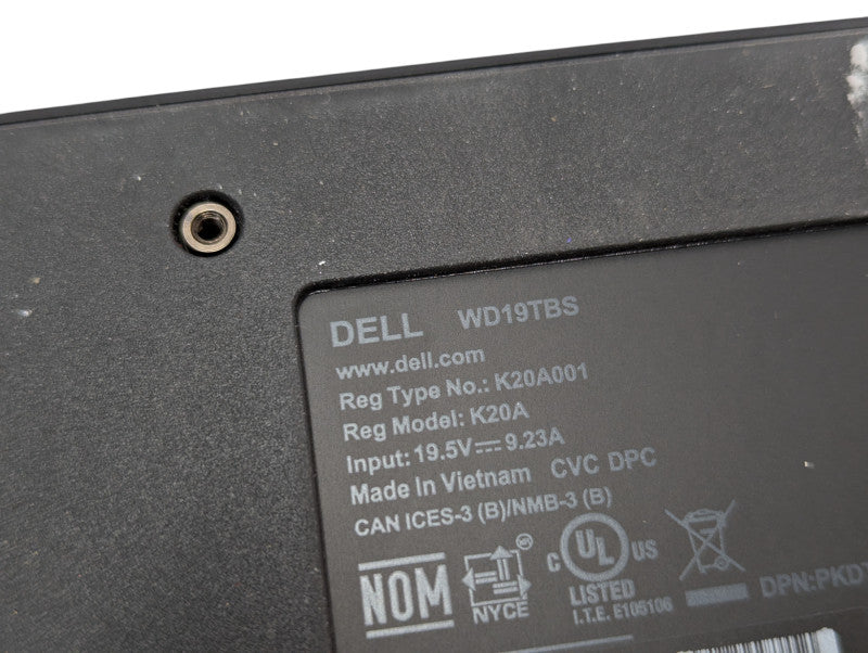 DELL WD19TBS USB-C Thunderbolt Docking Station 130W PD USB-C Q-