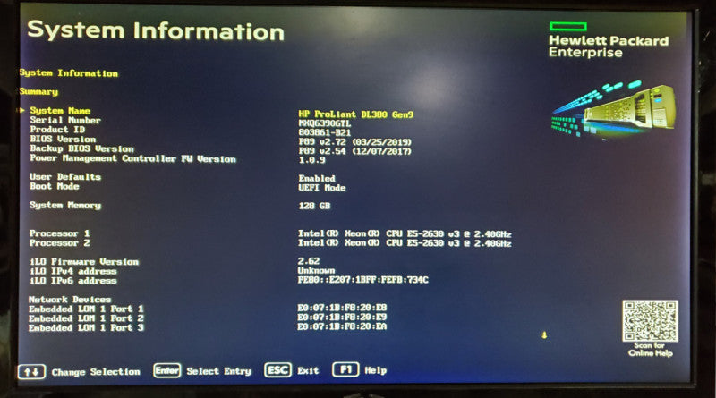 HP ProLiant LD380 Gen9 | 2x Xeon E5-2630 v3 | 128GB DDR4 | No HDD | P440ar