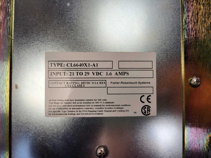 Fisher-Rosemount Systems Controller CL6640X1-A1 READ Q$