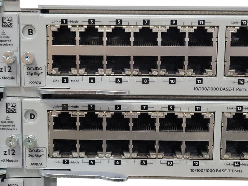 HPE Aruba 5412R zl2 switch w/ 6x J9990A, 1x J9827A, 2x J9987A, 4x PSU, SEE _