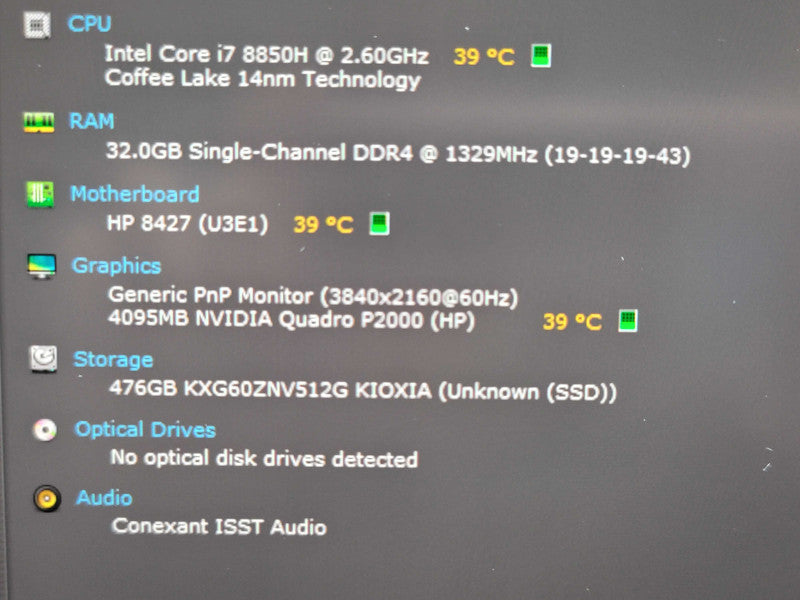 HP Zbook Studio G5| i7-8850H| 32GB DDR4| Quadro P2000| 512GB SSD  β Lap200