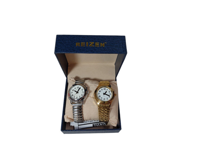 2 Lady's Talking Watches Silver & Gold Tone ModelTIM-142-511-3110 JapanQuartz =