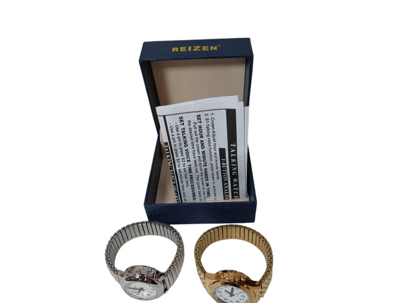 2 Lady's Talking Watches Silver & Gold Tone ModelTIM-142-511-3110 JapanQuartz =