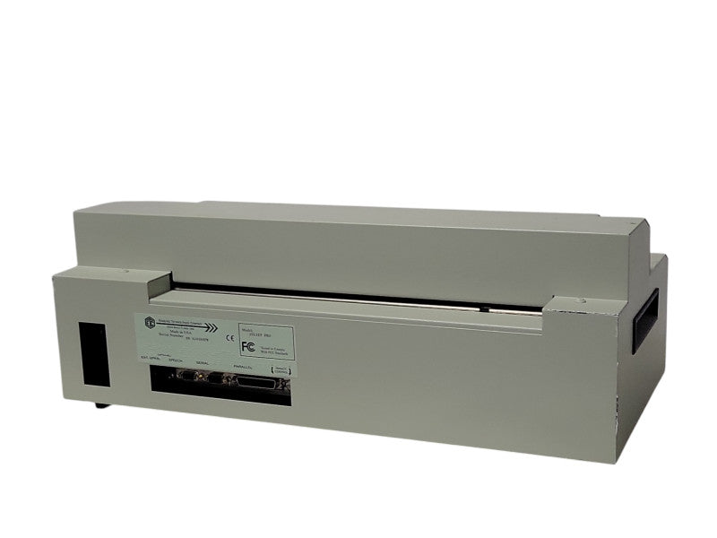 Enabling Technologies Juliet Pro Braille Embosser POWERS ON, READ _