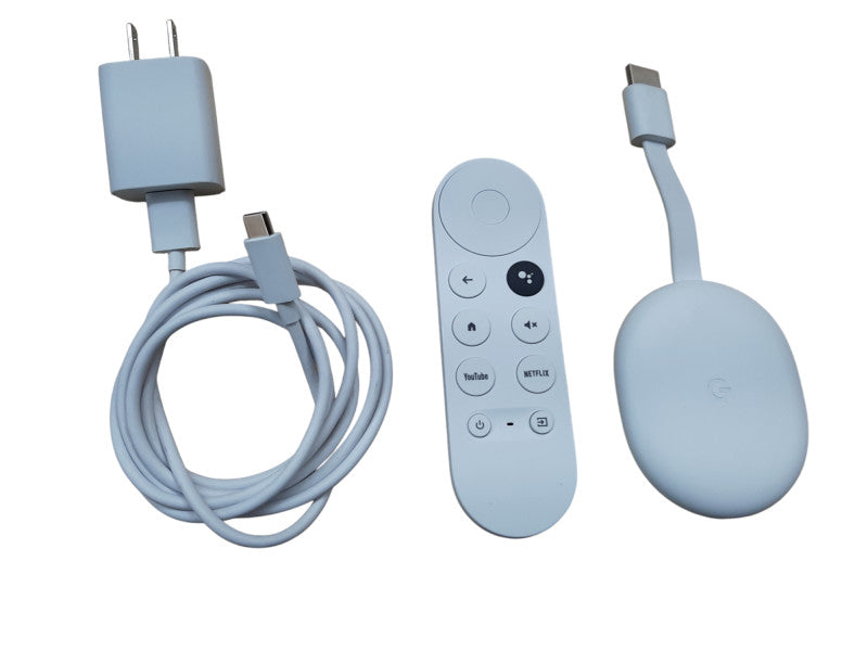 Google Chromecast 4K Google TV Streaming, Model GZRNL w/ Power Adapter Q