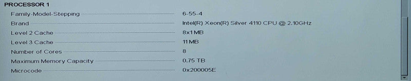 Intel Xeon-Silver 4110 2.1GHz 8-core 85W 11MB LGA3647 Server CPU SR3GH