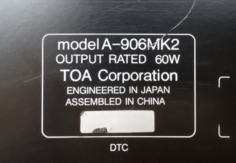 TOA A-906MK2 900 Series II 8-Channel Modular Amplifier | *READ*