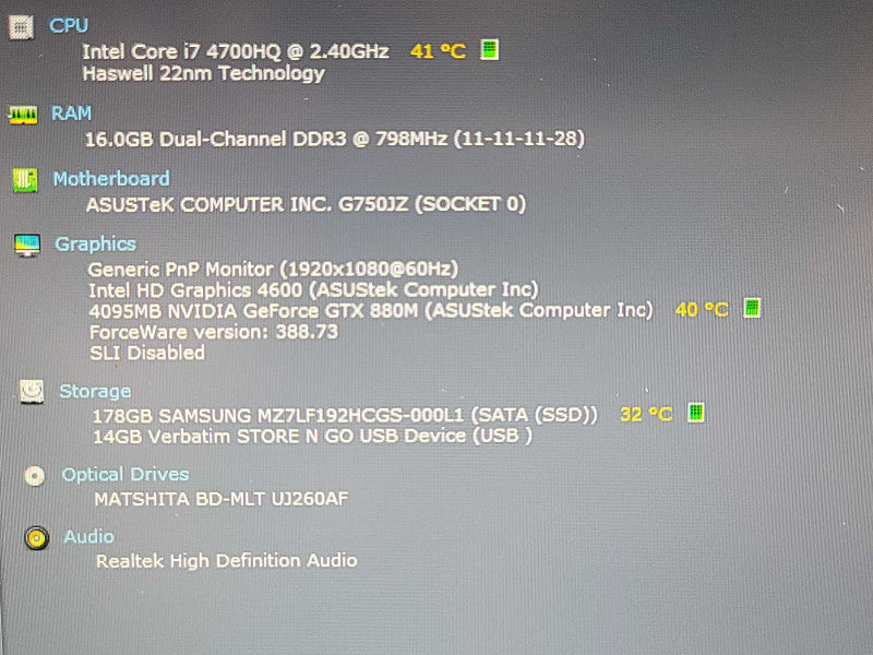 ASUS ROG G750JM| i7-4700HQ| 16GB DDR3| GTX 880M| 180GB SSD  β Lap200