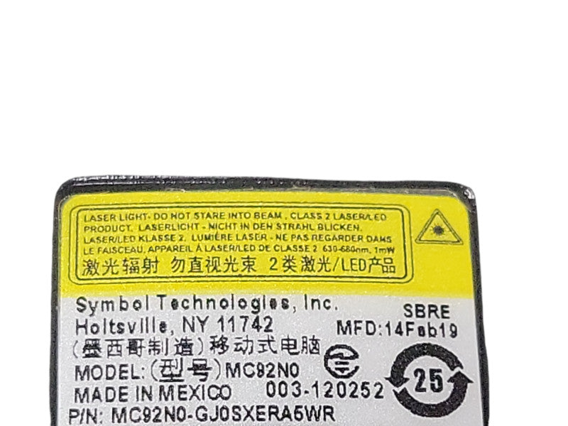 Symbol MC92N0 MC92N0-GJ0SXERA5WR barcode scanner, no battery, READ _