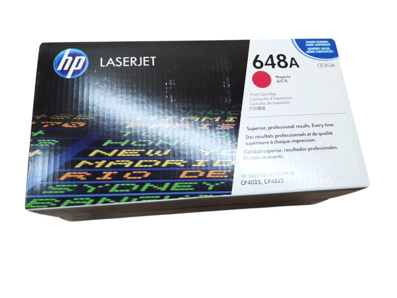HP Laserjet 648A Print Cartridges, Cyan CE261A, Yellow CE262A, Magenta CE263A