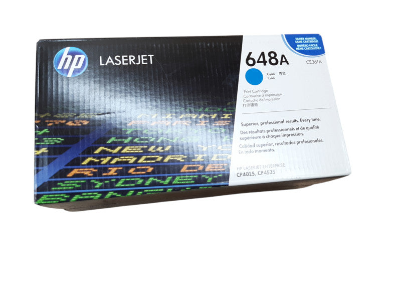 HP Laserjet 648A Print Cartridges, Cyan CE261A, Yellow CE262A, Magenta CE263A