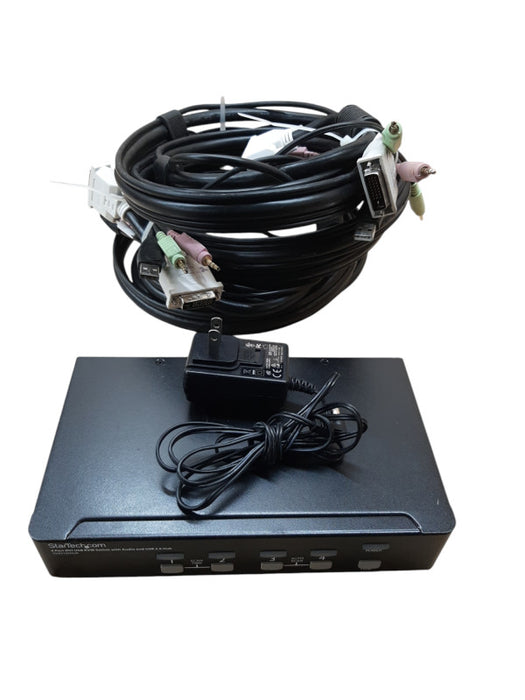 StarTech 4-Port DVI USB KVM Switch, SV431DVIUA, Audio, w/ Power Adapter Q