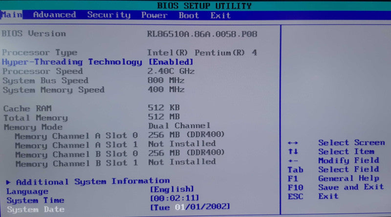 Vintage Desktop, Pentium 4 @2.4GHz, 512MB RAM, 512MB MSI Nvidia GPU, No HDD