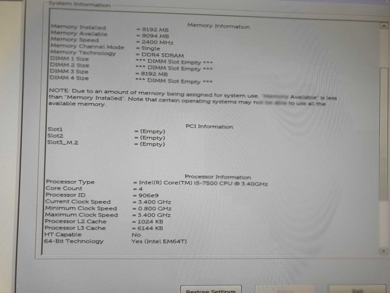 Dell Optiplex 5050 SFF | i5-7500 @ 3.4GHz | 8GB DDRR4 | No HDD/OS
