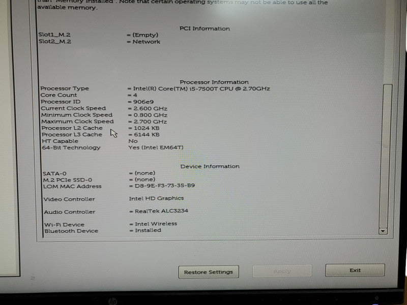 Dell OptiPlex 3050 USFF Intel i5-7500T CPU 16GB RAM No HDD