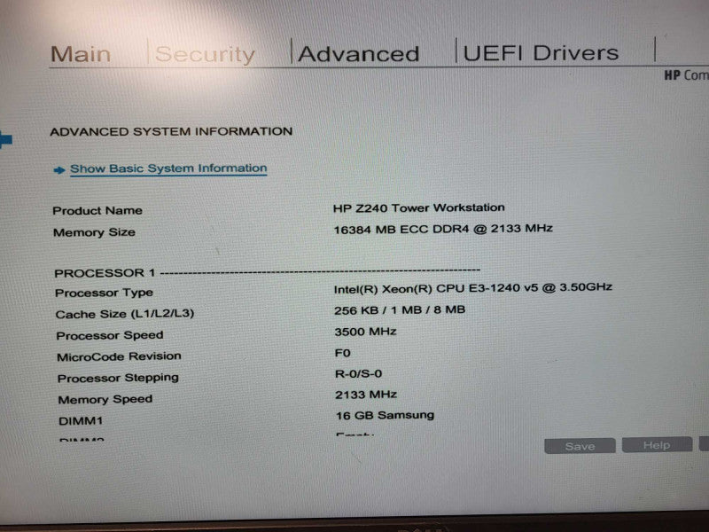 HP Z240 Tower | Xeon E3-1240 v5 @3.5GHz, 16GB DDR4 $