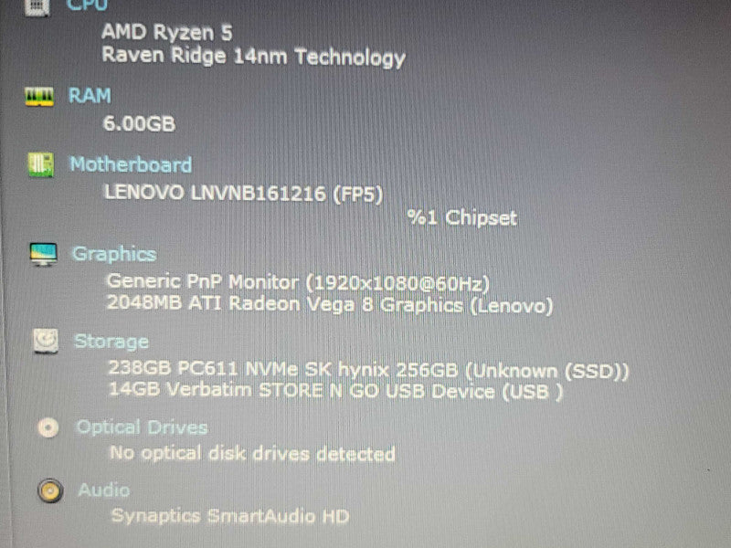 Lenovo V330-14ARR| Ryzen 2500U| 8GB DDR4| 256GB NVMe | READ β BudLap