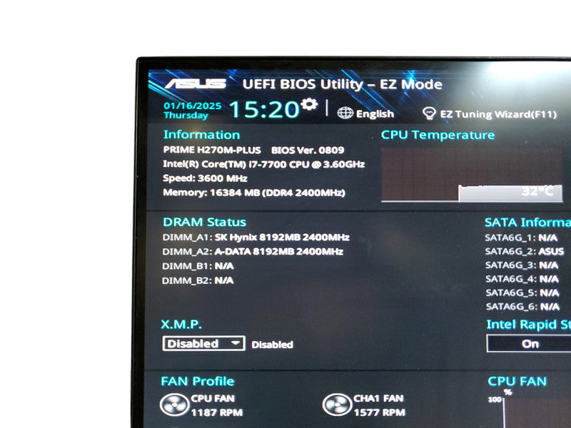 Asus prime H270M-Plus Custom Desktop I7-7700 @3.60GHz 16GB Ram [Read]
