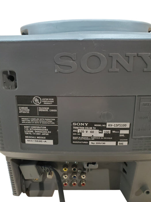 SONY 13" Trinitron Color TV | KV-13FS100
