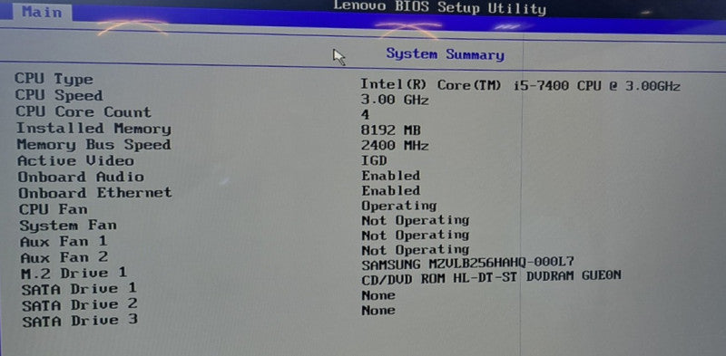 Lenovo ThinkCentre i5-7400 CPU| 8GB RAM| 240GB NVMe