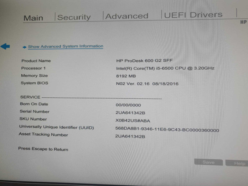 HP ProDesk 600 G2 SFF | i5-6500 @ 3.2GHz | 8GB DDR4 | No HDD/OS