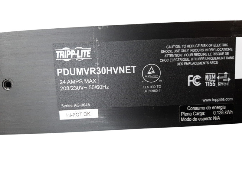 Tripp-lite PDUMVR30HVNET 24-Outlet PDU, Digital Ammeter, 24A | READ