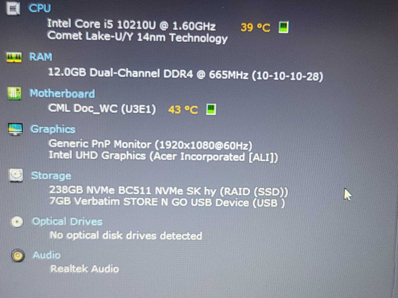 Acer Aspire 5| i5-10210U| 12GB DDR4| 256GB SSD  β Lap200