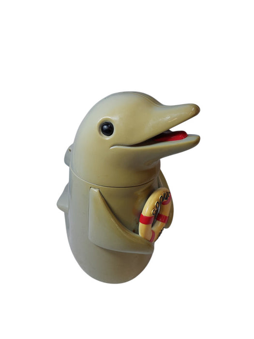 Vintage 1996 Talking Dolphin Cookie Jar , ( Plastic ) "Makes Flipper Noises" =