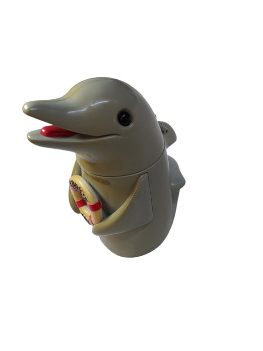 Vintage 1996 Talking Dolphin Cookie Jar , ( Plastic ) "Makes Flipper Noises" =