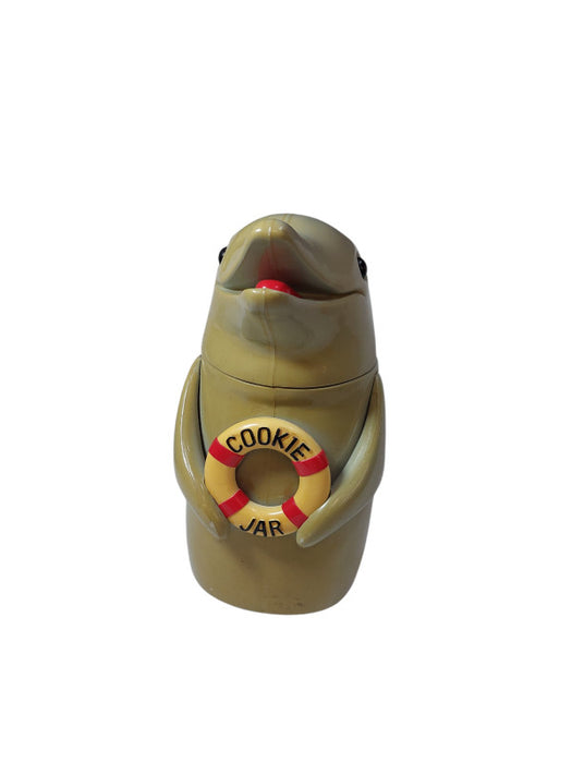 Vintage 1996 Talking Dolphin Cookie Jar , ( Plastic ) "Makes Flipper Noises" =
