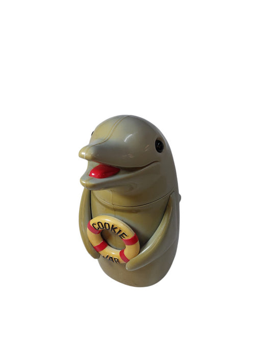 Vintage 1996 Talking Dolphin Cookie Jar , ( Plastic ) "Makes Flipper Noises" =