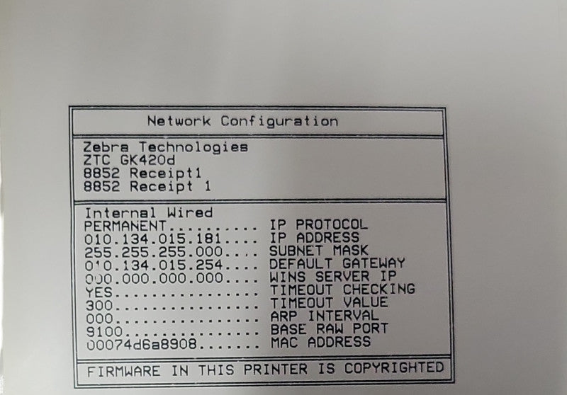 Zebra GX420d Thermal Label Printer with USB/Ethernet, and Power adapter  _