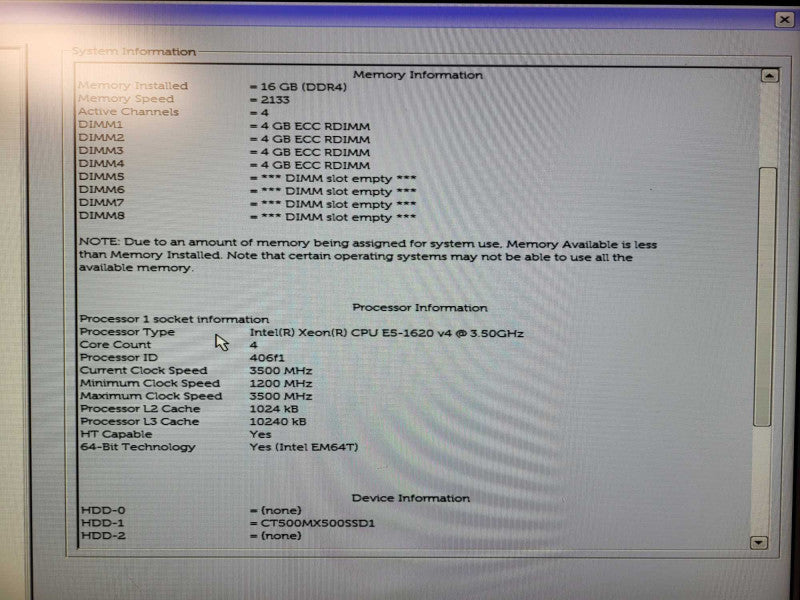 Dell Precision T5810 | Xeon E5-1620 v4 @3.6GHz 16GB DDR4 500GB SSD Q$