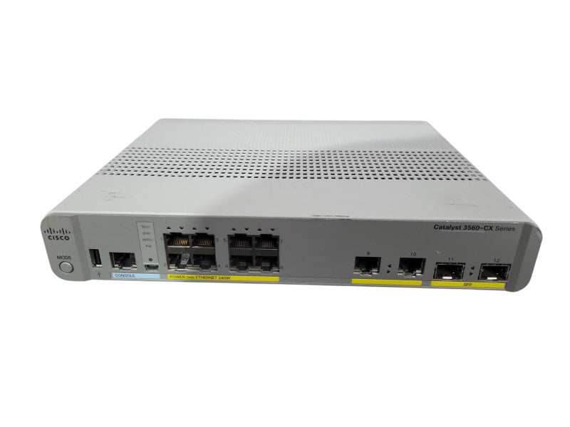 Cisco WS-C3560CX-8PC-S V03 | 8-Port Gigabit PoE+ 240W Silent Switch | 2x SFP !
