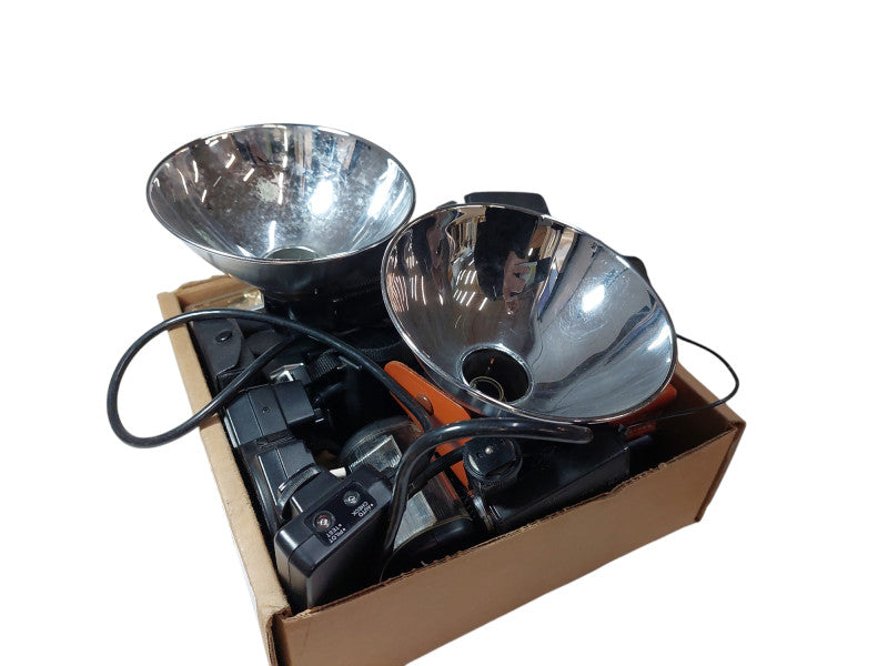 Box of Vintage Camera Flashers & Accessories - 11 Items Total  =