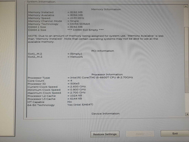 Dell Optiplex 7050 Micro | i5-6600T @ 2.7GHz | 8GB RAM | No HDD/OS