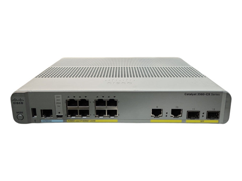 Cisco WS-C3560CX-8PC-S V03, 8-Port Gigabit PoE+ 240W Silent Switch | 2x SFP