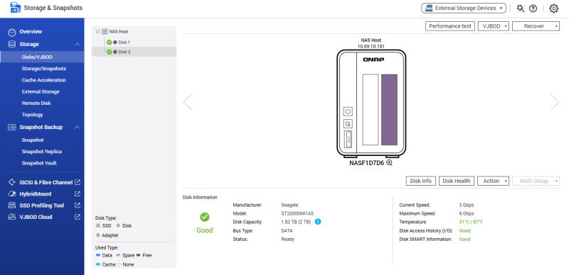 QNAP TS-251 2-Bay NAS, 2x 2TB HDD, No Power Supply