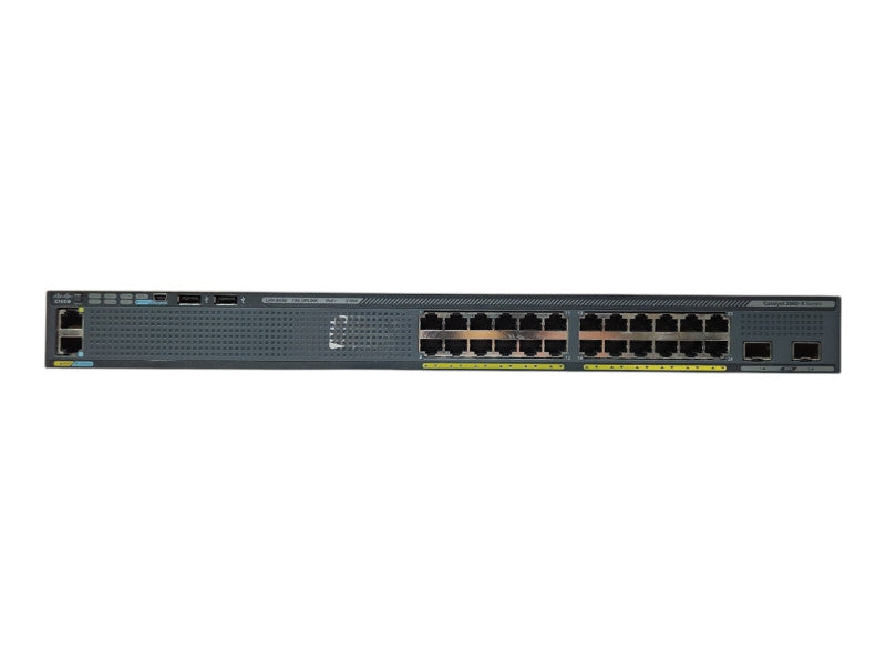Cisco WS-C2960X-24PD-L V01, 24 Port Gigabit PoE+ 370W Switch, 2x 10G SFP+