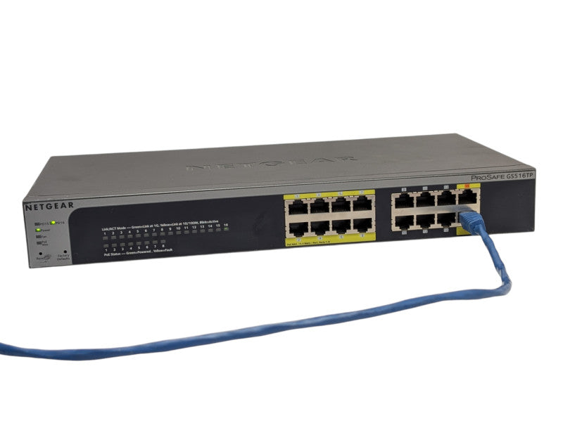 NETGEAR ProSafe 16-Port Gigabit PoE Smart Switch GS516TP with PoE Powered  -